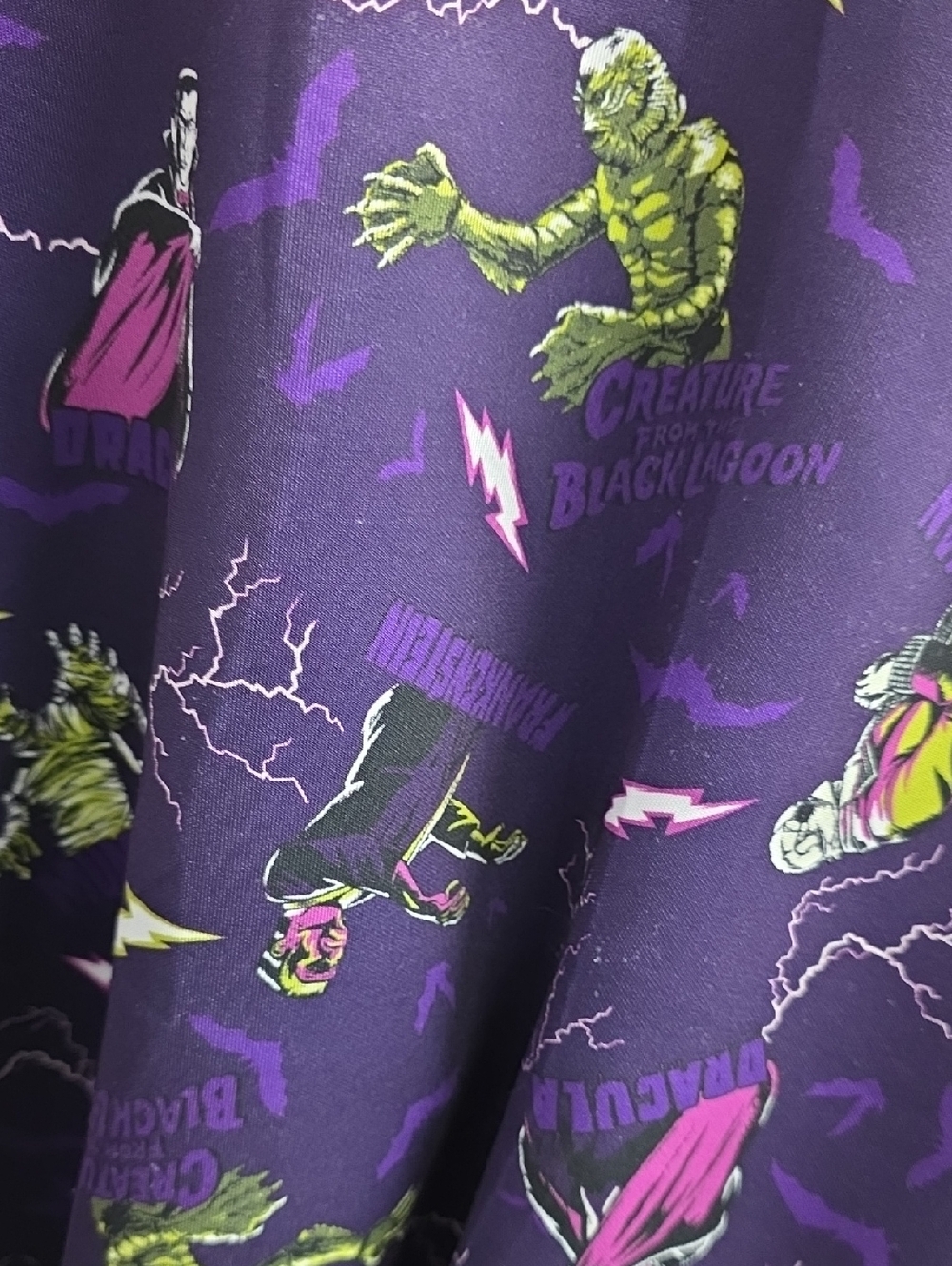 Torrid Classic Universal Monsters Purple Circle Skater Skirt Pockets - Picture 3 of 8